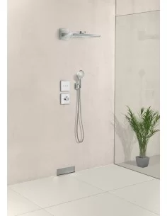 Paskirstytojas dušo/vonios maišytuvui potinkinis ShowerSelect glass 3 funkcijos chromas/baltas, Hansgrohe