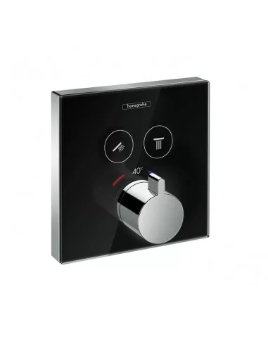 Maišytuvas dušo termostatinis potinkinis ShowerSelect glass 2 funkcijos chromas/juodas, Hansgrohe