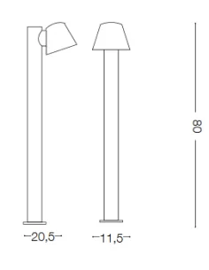 Pastatomas šviestuvas gas antharcite, Ideal lux