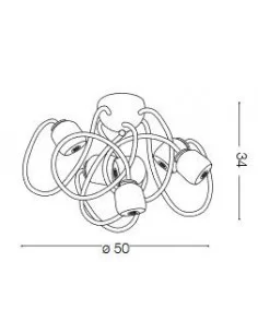 Lubinis šviestuvas octopus 6 white, Ideal lux