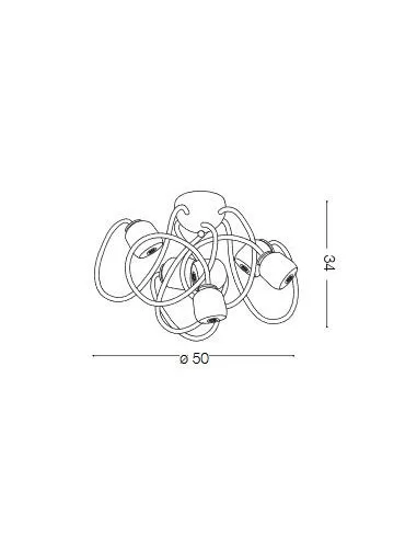 Lubinis šviestuvas octopus 6 white, Ideal lux