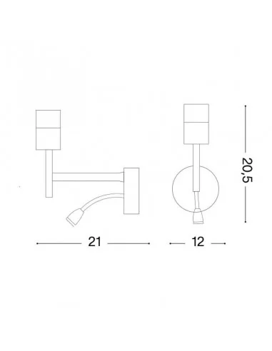 Sieninio šviestuvo korpusas set up map2 bianco, Ideal lux