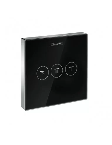 Paskirstytojas dušo/vonios maišytuvui potinkinis ShowerSelect glass 3 funkcijos chromas/juodas, Hansgrohe