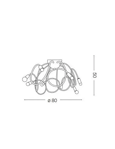 Lubinis šviestuvas multiflex 8, Ideal lux