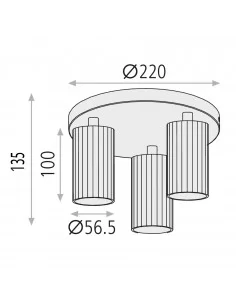 Lubinis kraipomas šviestuvas modrian 3l round white, ACB design