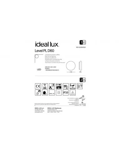 Lubinis šviestuvas level pl d60, Ideal lux