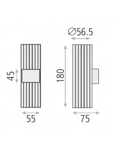 Sieninis šviestuvas modrian 2l black, ACB design