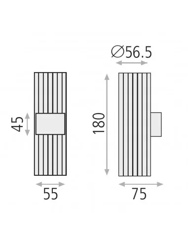 Sieninis šviestuvas modrian 2l black, ACB design