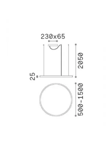 Pakabinamas LED šviestuvas oracle slim 87w 4000k d150 white, Ideal lux
