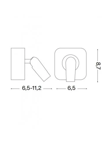 Sieninis šviestuvas bean square nickel, Ideal lux