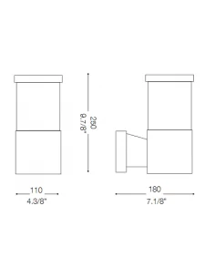 Sieninis šviestuvas tronco grey, Ideal lux