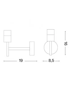 Sieninio šviestuvo korpusas set up map1 brass, Ideal lux