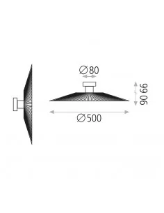 Lubinis-sieninis šviestuvas pamela d50 black, ACB design