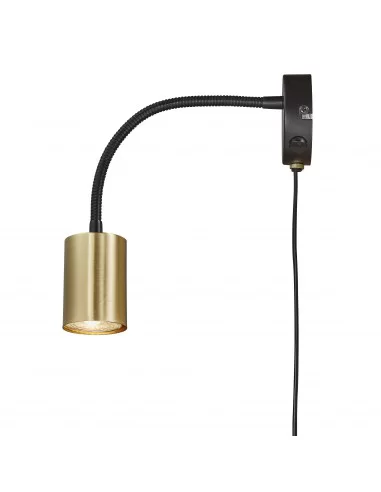 Sieninis šviestuvas explore flex black/brass, Nordlux