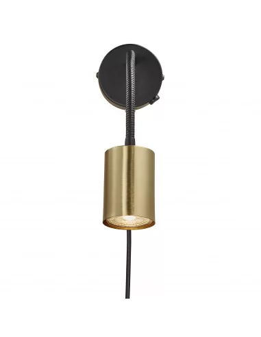 Sieninis šviestuvas explore flex black/brass, Nordlux