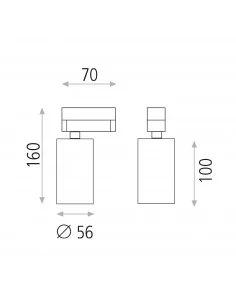 3 ph šviestuvas zoom bianco, ACB design