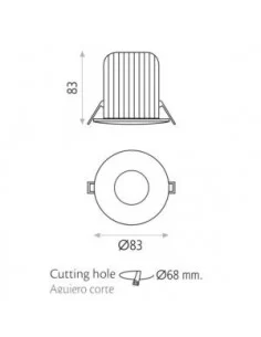 Įleidžiamas LED šviestuvas bip ip64 nickel, ACB design