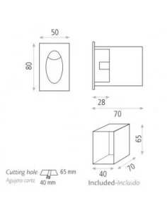 Įleidžiamas LED šviestuvas edgar, ACB design