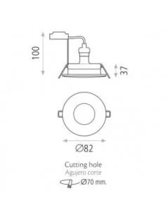 Įleidžiamas šviestuvas hera chrome, ACB design