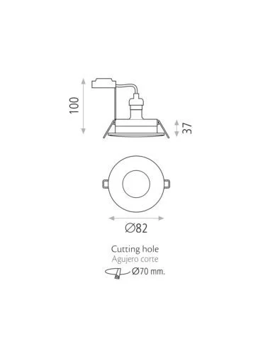 Įleidžiamas šviestuvas hera nickel, ACB design