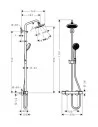 Dušo sistema su termostatiniu maišytuvu Croma 160 Showerpipe, Hansgrohe