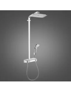 Dušo sistema su termostatiniu maišytuvu Raindance Select E Showerpipe 360 1jet. Chromas, Hansgrohe