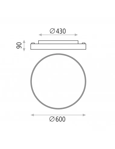 Lubinis šviestuvas lisboa d60 4000k black dimeriuojamas triac, ACB design