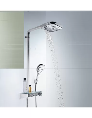 Dušo sistema su termostatiniu maišytuvu Raindance Select E Showerpipe 300 3Jet chromas, Hansgrohe