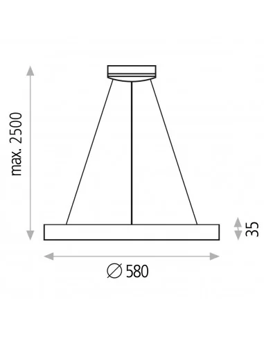 Pakabinamas LED šviestuvas grace d58 4000k dali/push white, ACB design