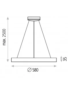 Pakabinamas LED šviestuvas grace d58 4000k triac black, ACB design