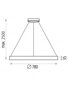 Pakabinamas LED šviestuvas grace d78 4000k black, ACB design