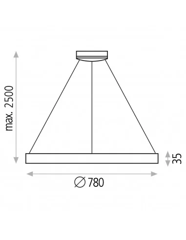 Pakabinamas LED šviestuvas grace d78 4000k white, ACB design