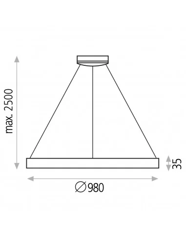 Pakabinamas LED šviestuvas grace d98 4000k triac black, ACB design