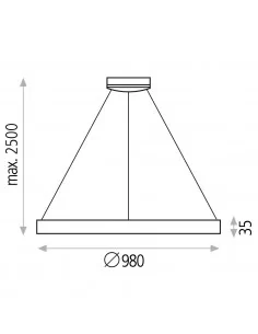 Pakabinamas LED šviestuvas grace d98 4000k triac white, ACB design