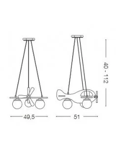 Pakabinamas šviestuvas avion blue 3, Ideal lux