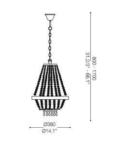 Pakabinamas šviestuvas caesar sp6 chrome, Ideal lux