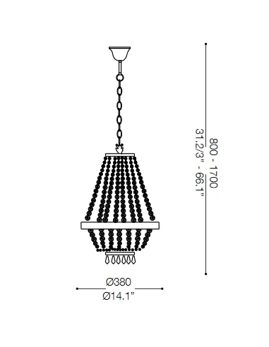 Pakabinamas šviestuvas caesar sp6 chrome, Ideal lux