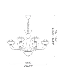 Pakabinamas šviestuvas casanova sp8 clear, Ideal lux