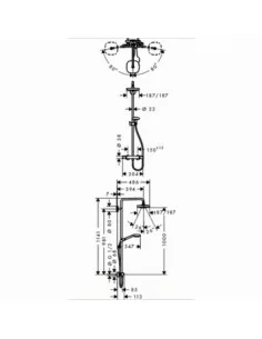Dušo sistema su termostatiniu maišytuvu Croma Select E180, Hansgrohe