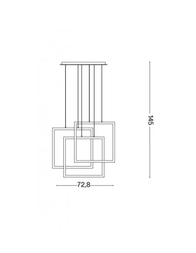 Pakabinamas šviestuvas frame black kvadratinis, Ideal lux