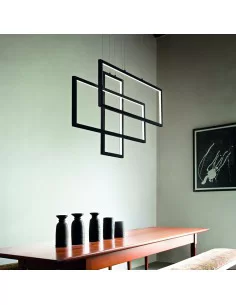 Pakabinamas šviestuvas frame black stačiakampis, Ideal lux