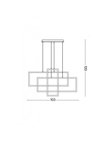 Pakabinamas šviestuvas frame white stačiakampis, Ideal lux