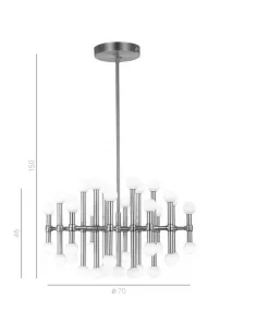 Pakabinamas šviestuvas giovanna satin nickel m, ITALUX