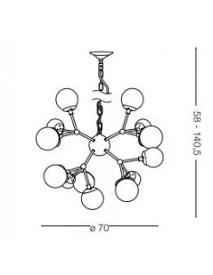 Pakabinamas šviestuvas kepler 12, Ideal lux