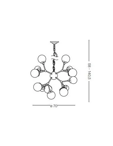 Pakabinamas šviestuvas kepler 12, Ideal lux