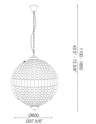Pakabinamas šviestuvas luxor sp12, Ideal lux