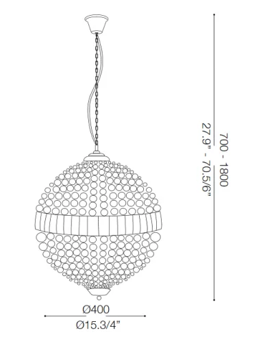 Pakabinamas šviestuvas luxor sp6, Ideal lux