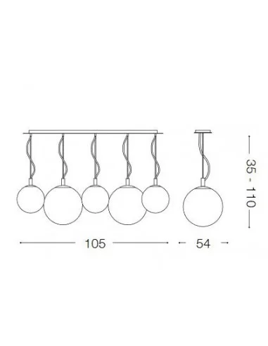 Pakabinamas šviestuvas mapa fade 5, Ideal lux