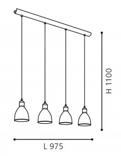 Pakabinamas šviestuvas priddy 4 bk, EGLO