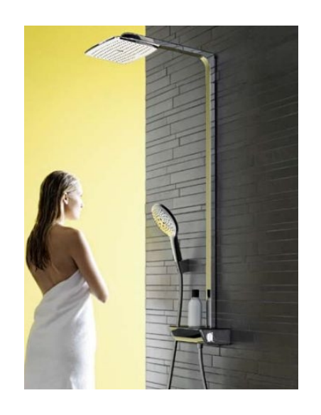 Dušo sistema voniai su termostatiniu maišytuvu Raindance select 360 chromas, Hansgrohe
